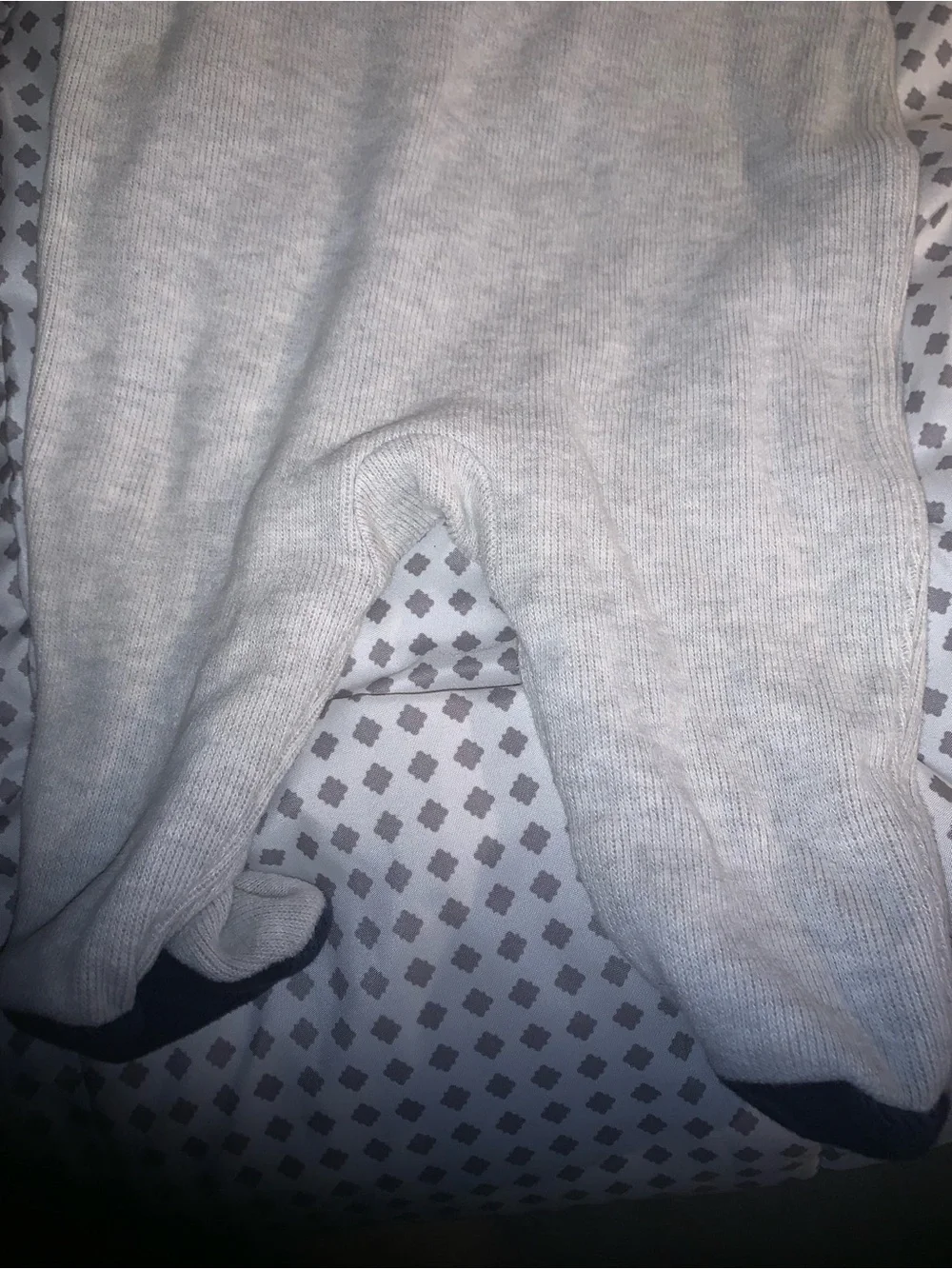 Polo by Ralph Lauren Navy & Light Gray Knit Footed One-Piece